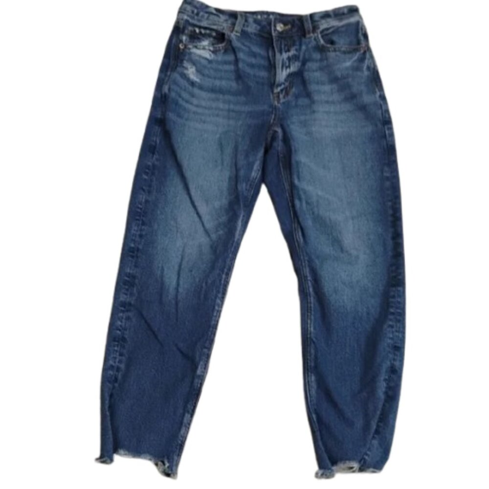 American Eagle Outfitters Distressed Short Blue Cropped Jeans